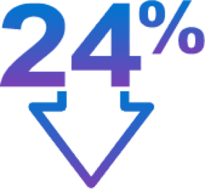 24% down icon