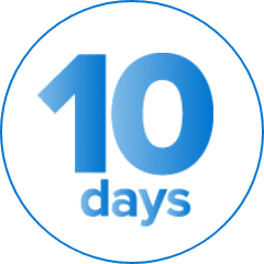 10 days circle icon
