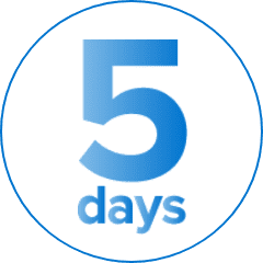 5 days circle icon