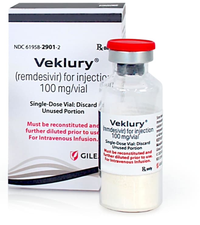 VEKLURY® (remdesivir) single-dose vial and box